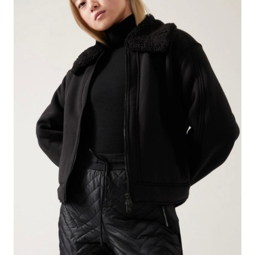 Athleta Westbound Sherpa Black Women's Jacket Size XL